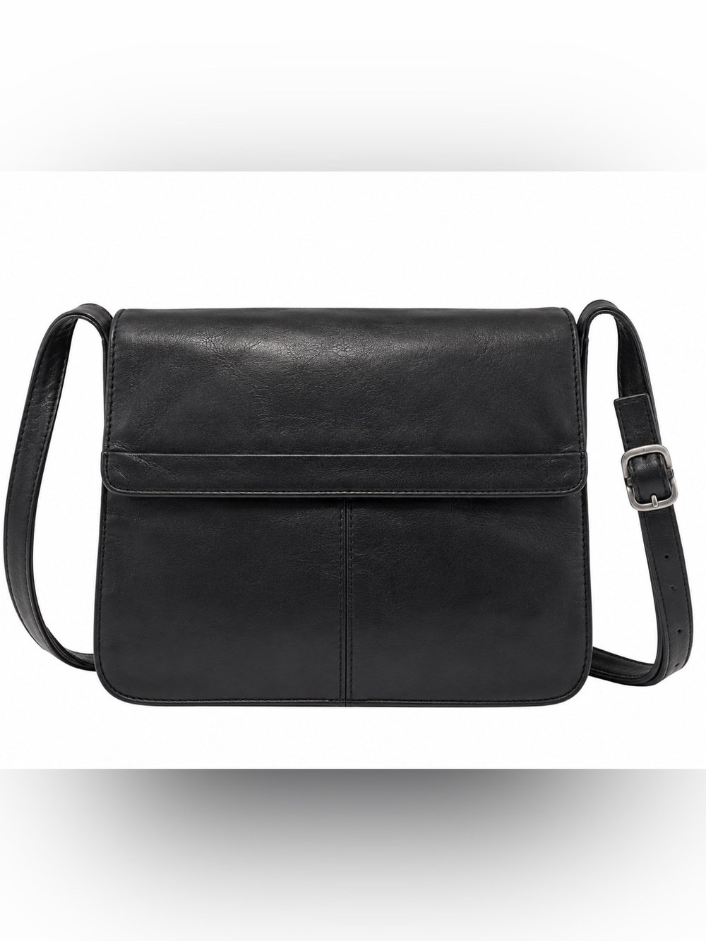 Vintage XLLIN Canada Black Genuine Leather Crossbody Bag